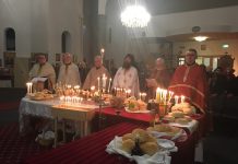 Празнична вечерна богослужба во Соборниот храм во Сиденхам, посветен на Раѓањето на Пресвета Богородица