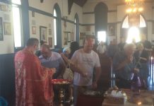 Света Литургија во црквата Свети Никола во Перт (29 – та Недела по Педесетница)