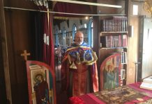 Света Литургија во црквата Свети Никола во Перт (Недела на Православието)