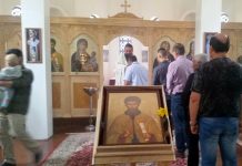 Света Литургија во манастирот Свети Наум Охридски во Роклин