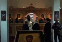 Акатистова Сабота - Света Литургија во манастирот Свети Наум Охридски во Роклин