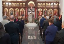 Света Литургија во црквата Свети Димитриј во Спрингвајл