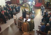 Служба на Оплакувањето Христово во црквата Свети Никола во Престон