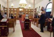 Света Литургија во црквата Света Злата Мегленска во Хоперс Кросинг (Недела на Светите Отци)