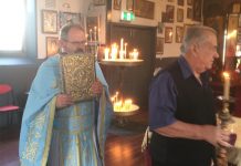 Света Литургија во црквата Свети Никола во Перт (Недела на Самарјанката)