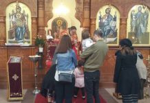 Света Литургија во црквата Свети Никола во Престон (Недела на Сите Светии)