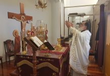 Света Литургија во црквата Света Злата Мегленска во Хоперс Кросинг