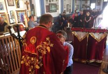 Света Литургија во црквата Свети Никола во Перт (19 Недела по Педесетница)