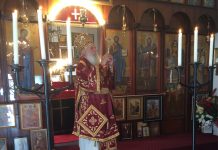 Архиерејска Литургија во црквата Свети Никола во Перт (24-та Недела по Педесетница)