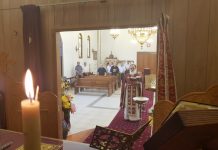 Света Литургија во црквата Света Злата Мегленска во Хоперс Кросинг