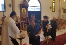 Света Литургија во црквата Света Злата Мегленска во Хоперс Кросинг