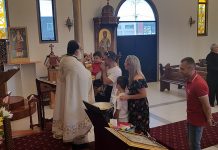 Света Литургија во црквата Света Злата Мегленска во Хоперс Кросинг (Недела 36-та по Педесетница)