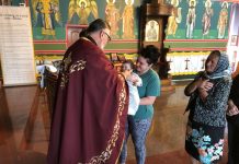 Света Литургија во црквата Свети Илија во Футскреј (Недела на Православието)