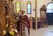 Света Литургија во црквата Света Злата Мегленска во Хоперс Кросинг (Спасовден)