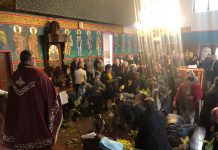 Слегување на Светиот Дух (Духовден) во црквата Свети Пророк Илија во Футскреј