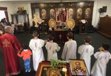 Света Литургија во црквата Света Богородица – Пречиста во Ливерпул (Недела на Слепиот)