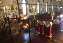 Света Литургија во црквата Свети Никола во Перт (Недела на Слепиот)