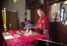 Света Литургија во црквата Свети Никола во Перт (7-ма Недела по Педесетница)