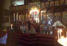 Света Литургија во црквата Свети Никола во Перт (8-ма Недела по Педесетница)