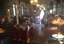 Света Литургија во црквата Свети Никола во Перт (Петковден)