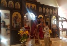 Света Литургија во манастирот Свети Пророк Пчински во Донибрук (Собор на Свети Архангел Михаил)