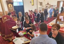 Света Литургија во црквата Света Злата Мегленска во Хоперс Кросинг (Спомен на Свети Климент Охридски)