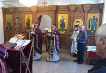 Света Литургија во црквата Свети Седмочисленици во Футскреј (Спомен на Свети Климент Охридски)