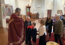 Света Литургија во црквата Свети Никола во Престон (Тодорова сабота)