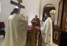 Очистување на храмот и Света Литургија во црквата Свети Димитриј Солунски во Спрингваел